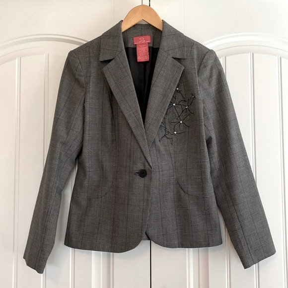 Oscar de la Renta Jackets & Blazers - Oscar de la Renta Vintage Women's Blazer Gray Black Size 8